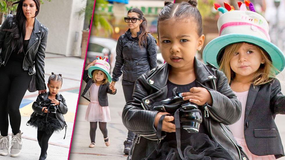 Kim Kardashian dresses adorable mini-me North West in matching