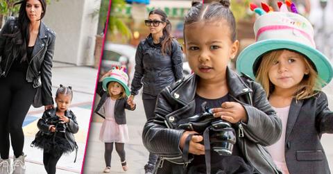 Kim kardashian north west black leather jackets ballet class