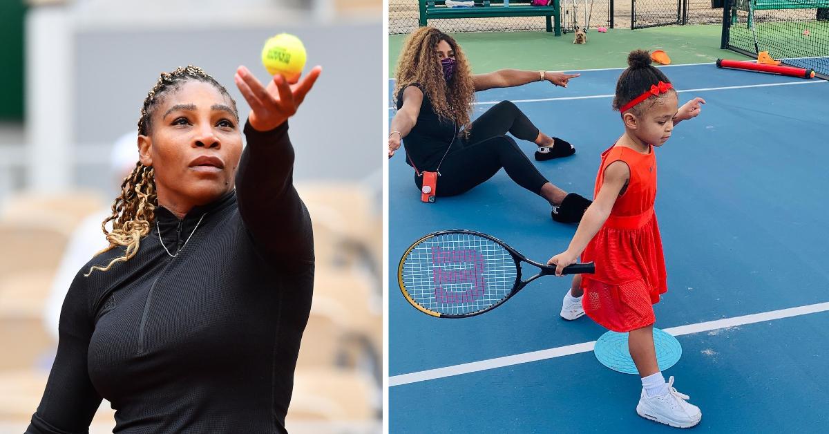 Watch Serena Williams Teach 3 Year Old Daughter Olympia How To Play Tennis