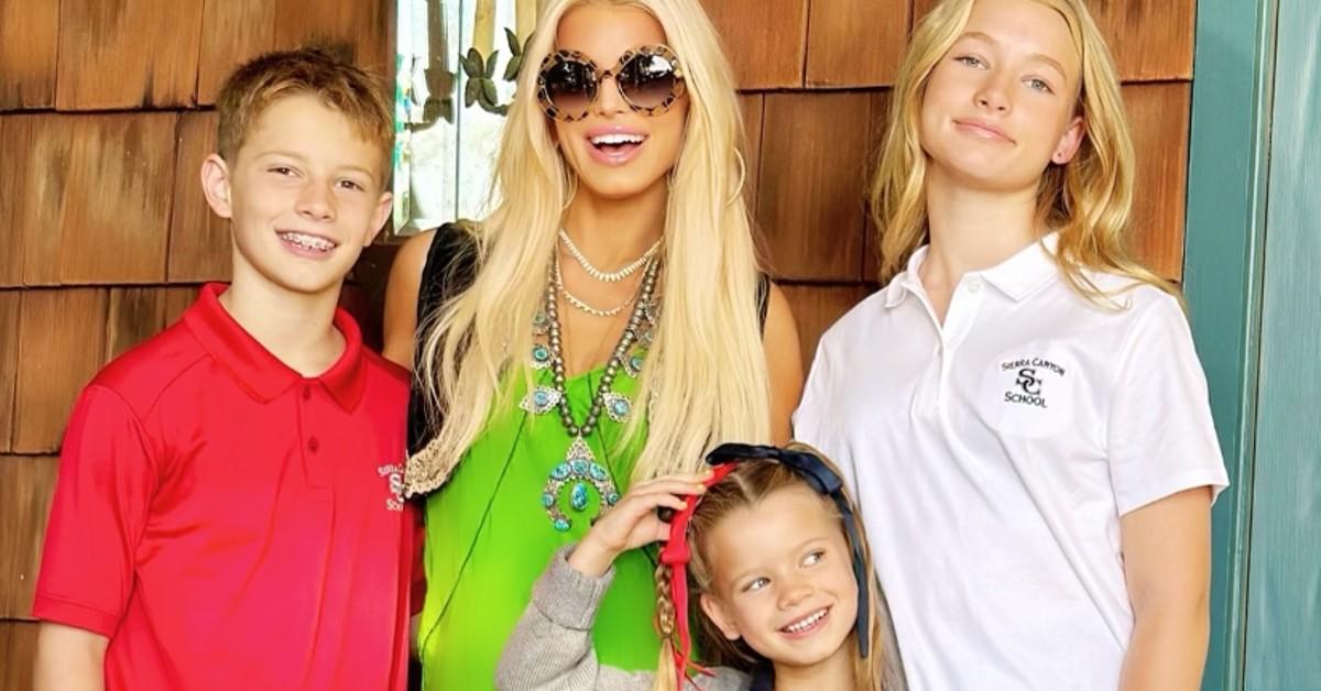 Photo of Jessica Simpson and her three kids.