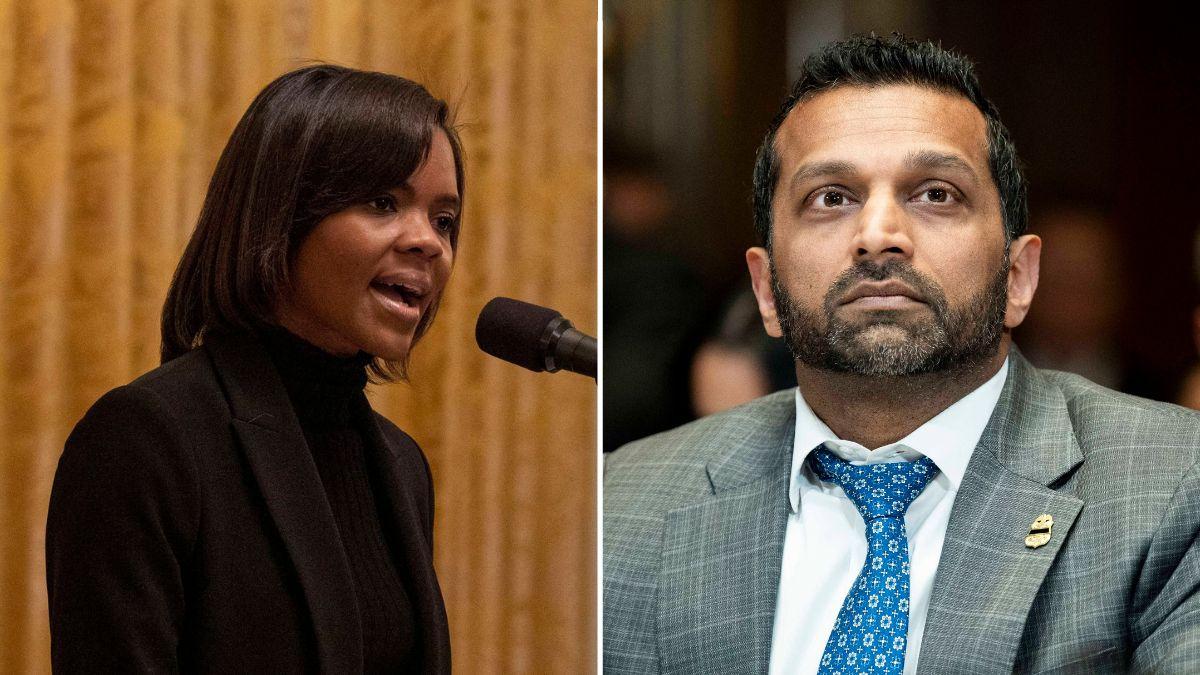 Photo of Candace Owens and Kash Patel.