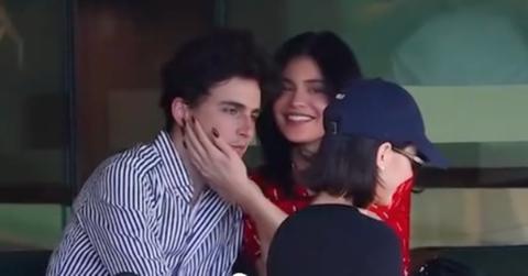 Photo of Timothée Chalamet and Kylie Jenner.