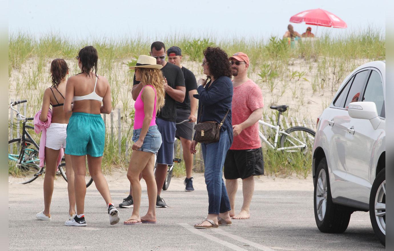 Jennifer lopez hot pink bathing suit beach alex rodriguez 3