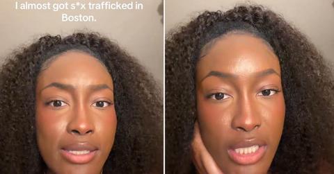 Split photo of Tiktok creator Joanne Gabriel