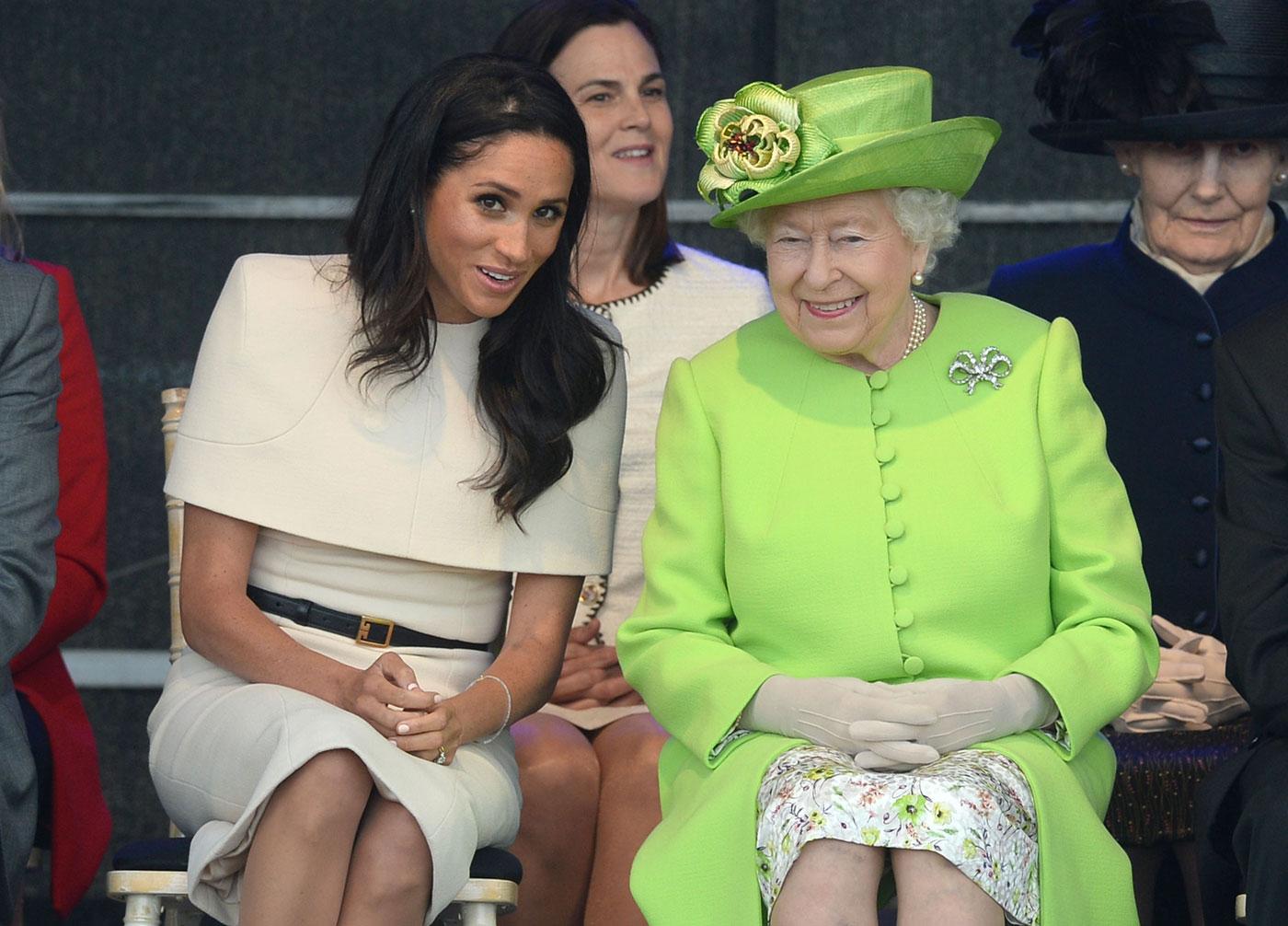 meghan markle makes the queen smile first joint appearance 04