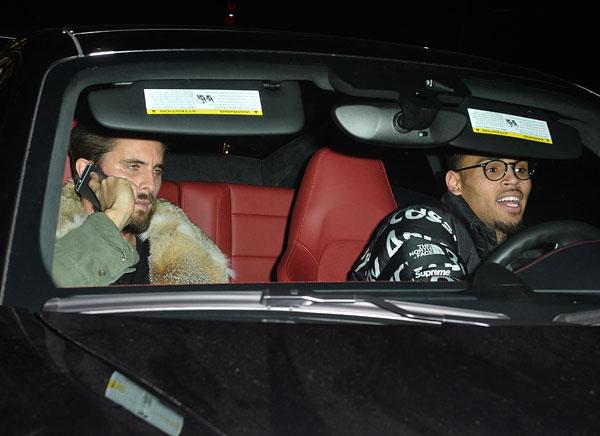 Scott disick partying chris brown