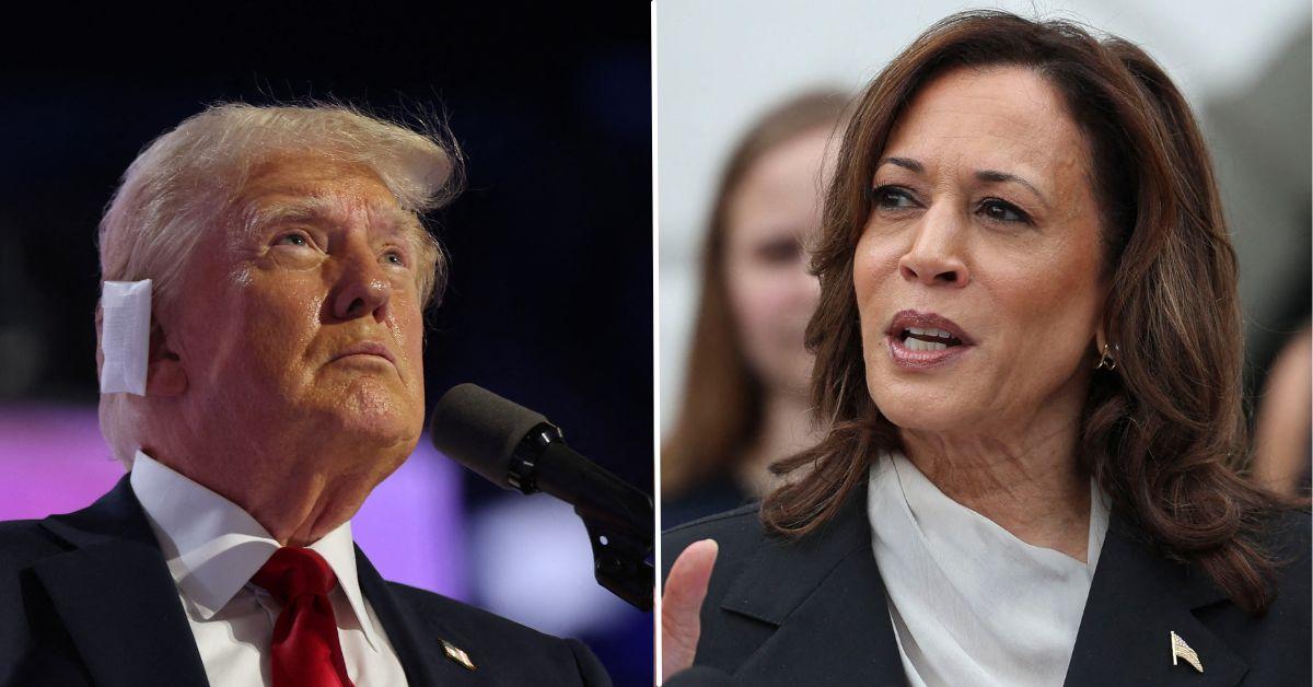 donald trump makes fun kamala harris laugh