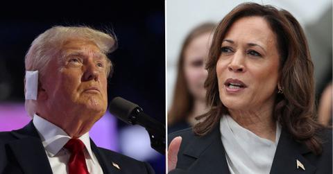 donald trump makes fun kamala harris laugh