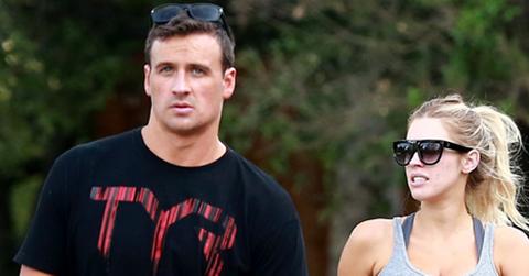 *EXCLUSIVE* Ryan Lochte and Kayla Rae Reid take their pups on a walk