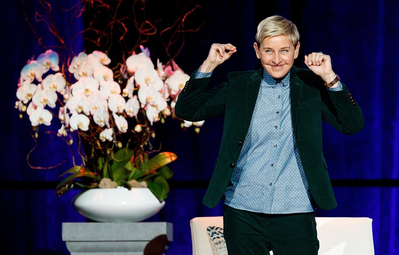 Ellen Degeneres speaking onstage