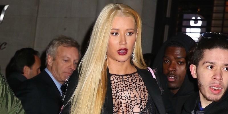 Iggy azalea naked nearly top sheer black skirt