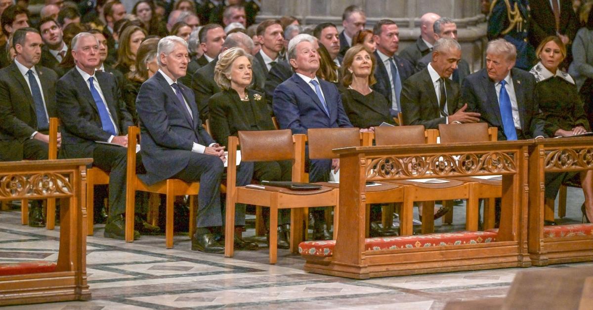 kamala harris furious barack obama laughs donald trump jimmy carter funeral