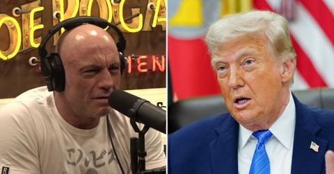 Photo of Joe Rogan and Donald Trump.
