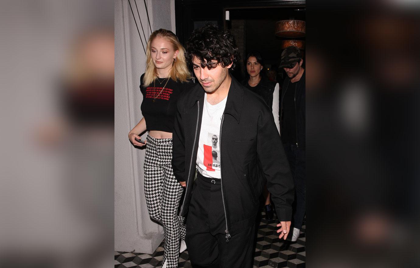 Joe Jonas and Sophie Turner are seen walking hand in hand from Craig&#8217;s restaurant after having dinner