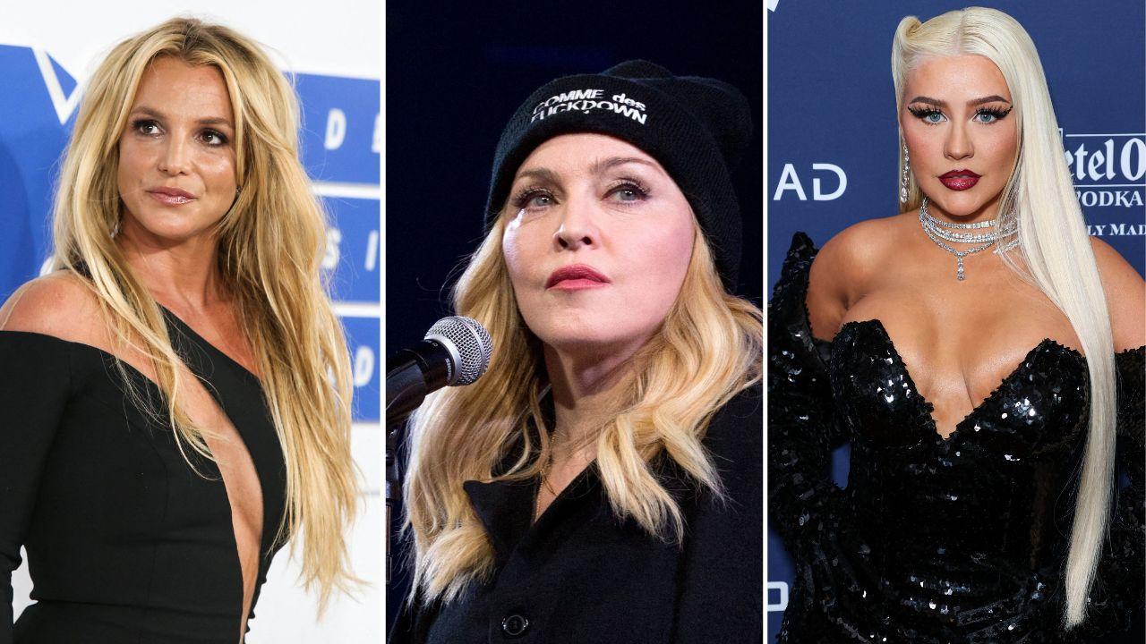 Image of Madonna’s last live VMA appearance featured Britney Spears, Christina Aguilera and Missy Elliott.