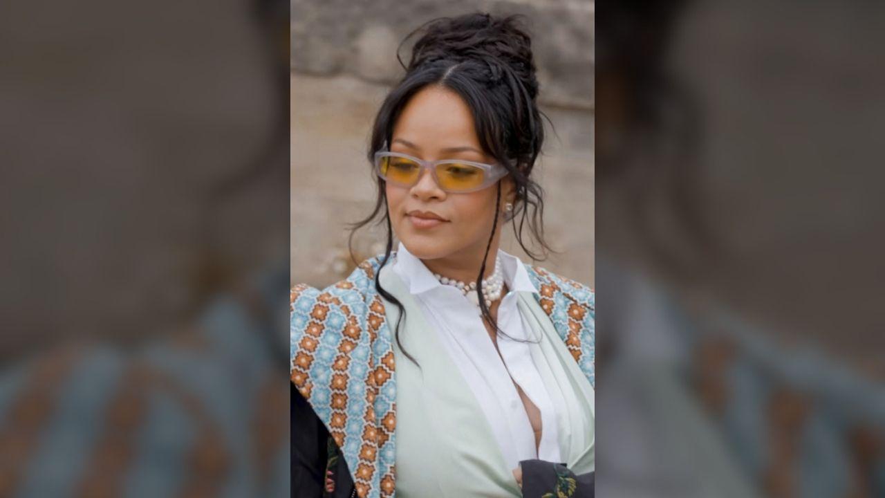 Image of Rihanna attended the Matières Fécales Spring 2027 show on September 28.