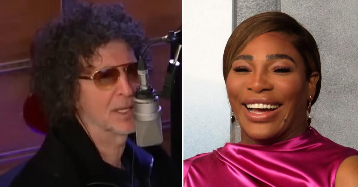 Split photo of Howard Stern and Serena Williams