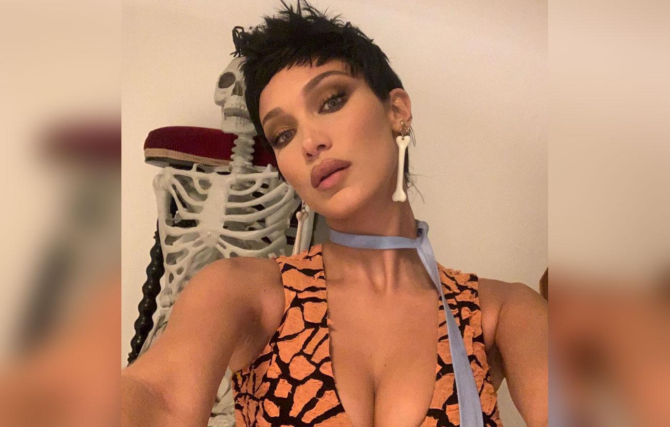 Bella Hadid Fred Flintstone Halloween Costume