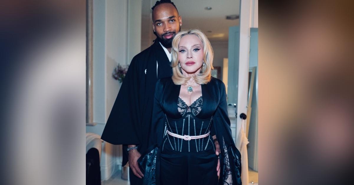 madonna exposes chest bra corset top oscars party photos