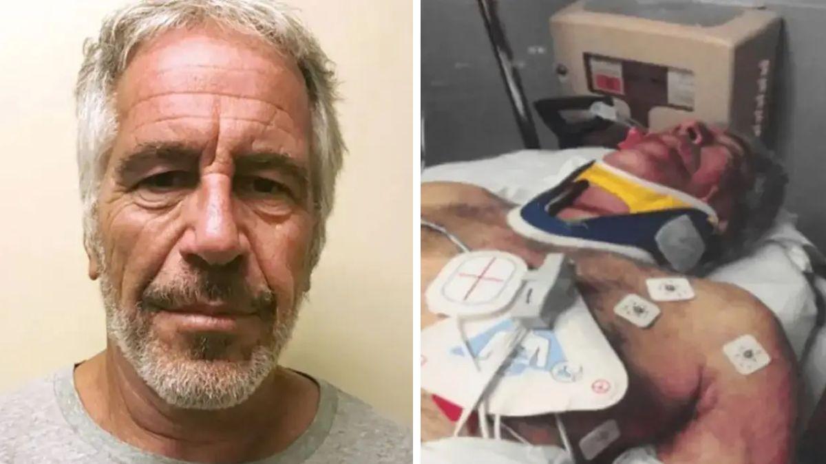 split photo of jeffrey epstein