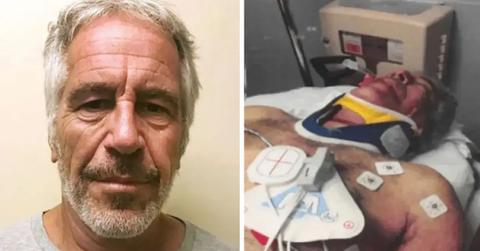 split photo of jeffrey epstein