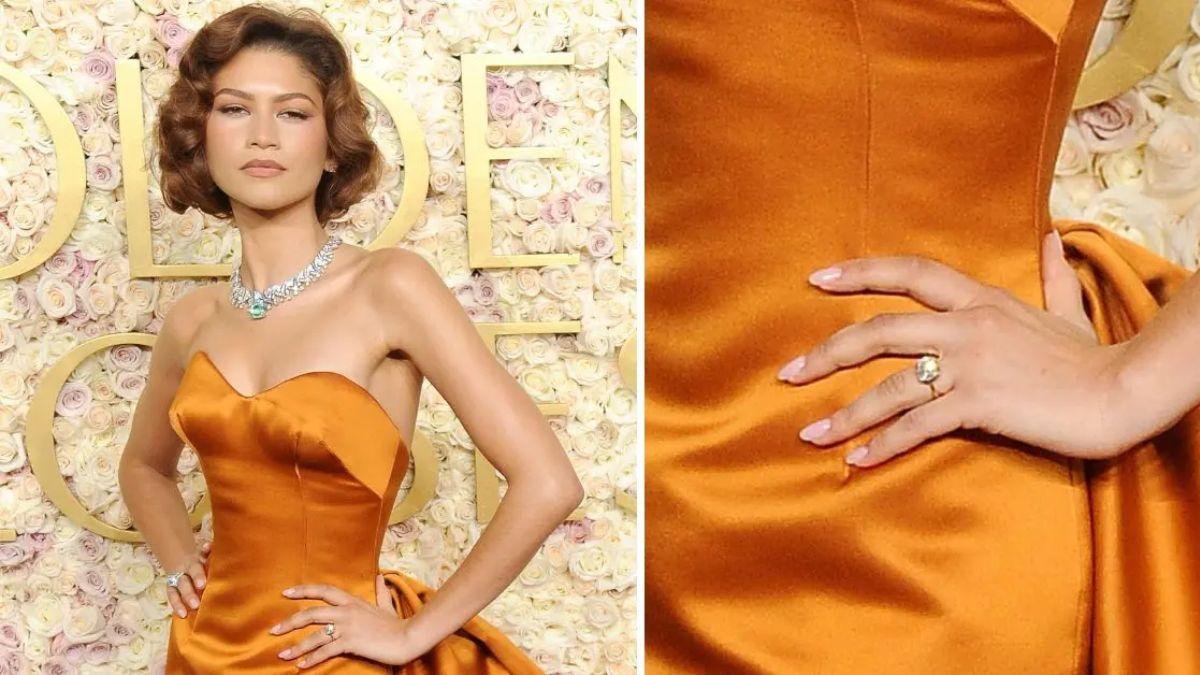 image of Zendaya debuted her engagement ring at the 2025 Golden Globes.