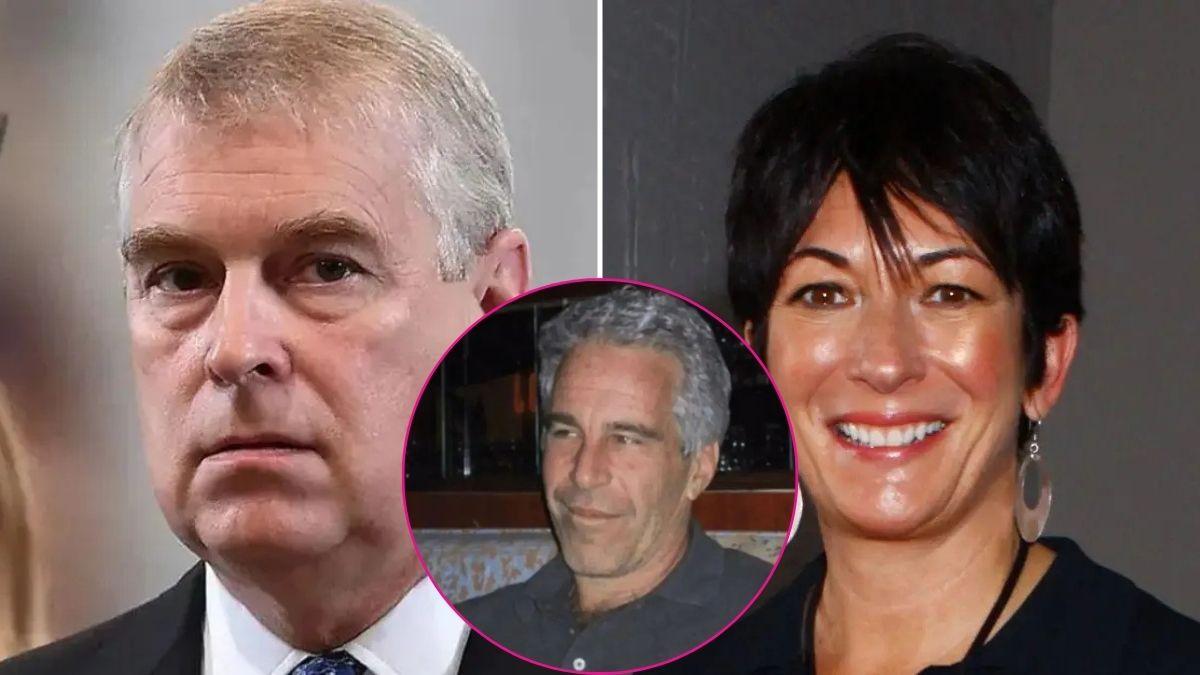 image split of prince Andrew ghislaine Maxwell and Jeffrey Epstein