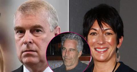 image split of prince Andrew ghislaine Maxwell and Jeffrey Epstein