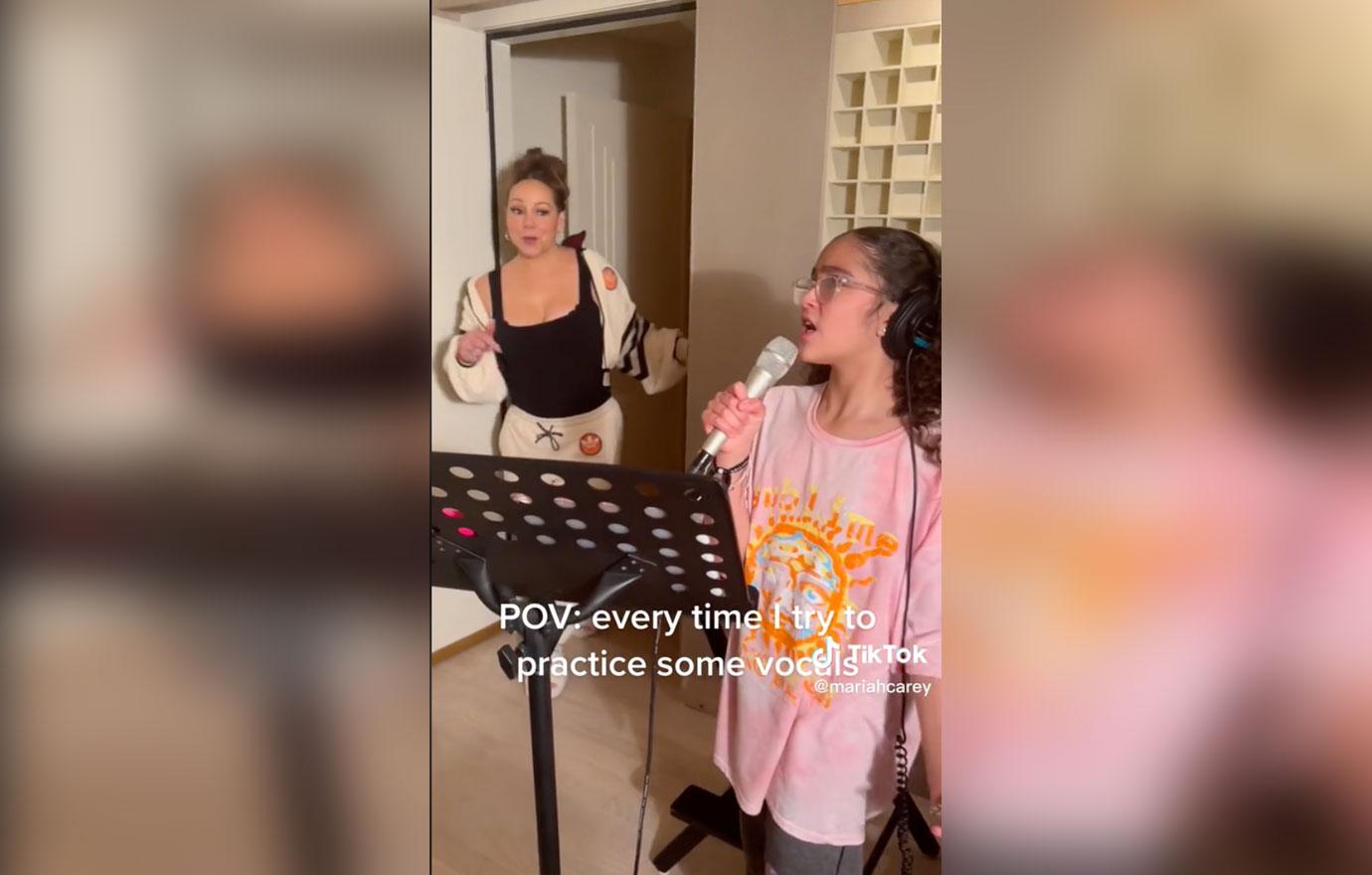 mariah carey crashes daughter monroe recording session