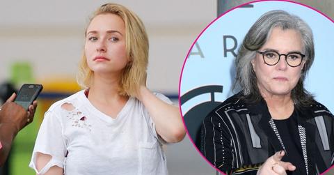 Split photo of Hayden Panettiere and Rosie O'Donnell