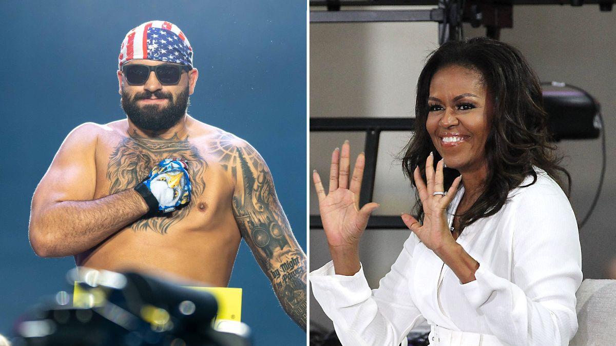 Split Image of Josh Hokit and Michelle Obama.