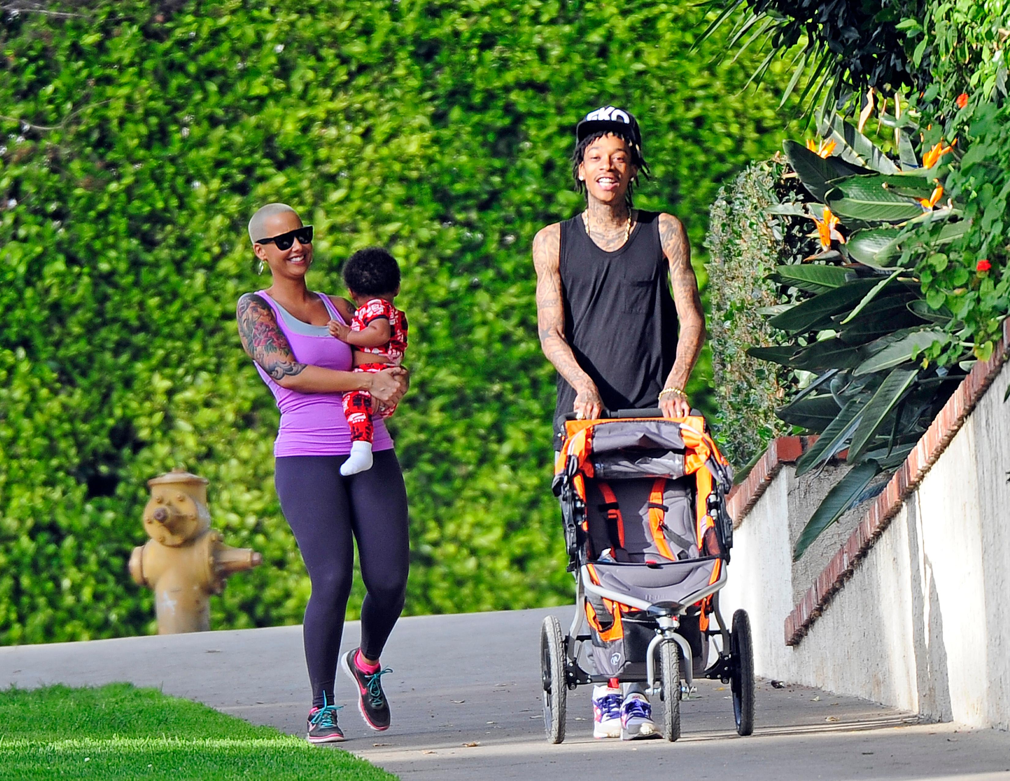 Amber Rose, Whiz Khalifa and Sebastian Taylor out in West Hollywood, CA