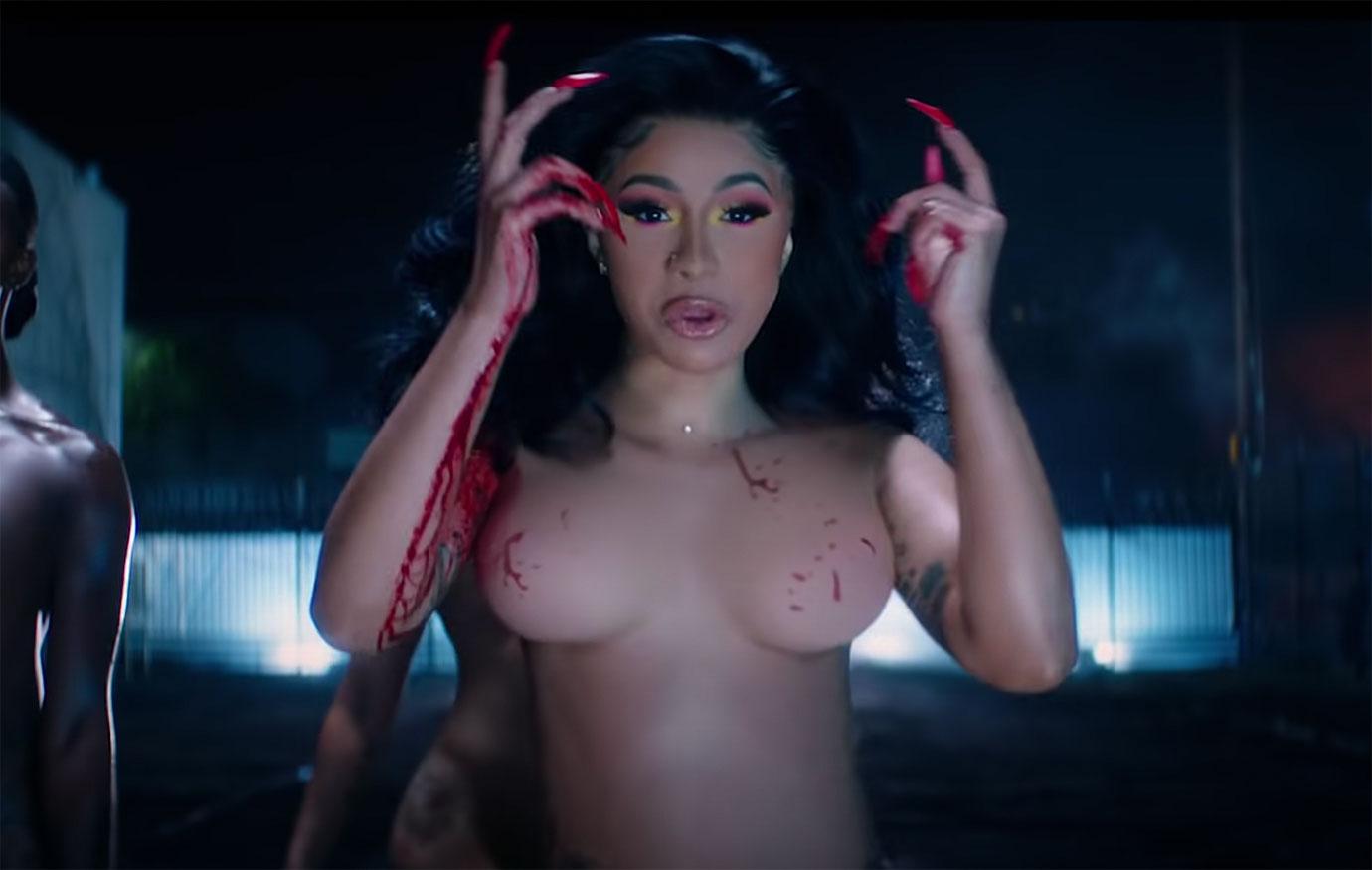 cardi b nude sexy skin press wap music video photos