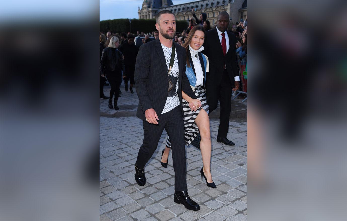 Justin Timberlake Attacked Outside of Louis Vuitton Show with Jessica Biel, Jessica Biel, Justin Timberlake