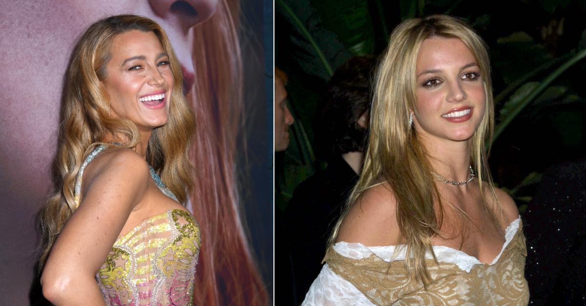 Photo of Blake Lively and picture of Britney Spears.