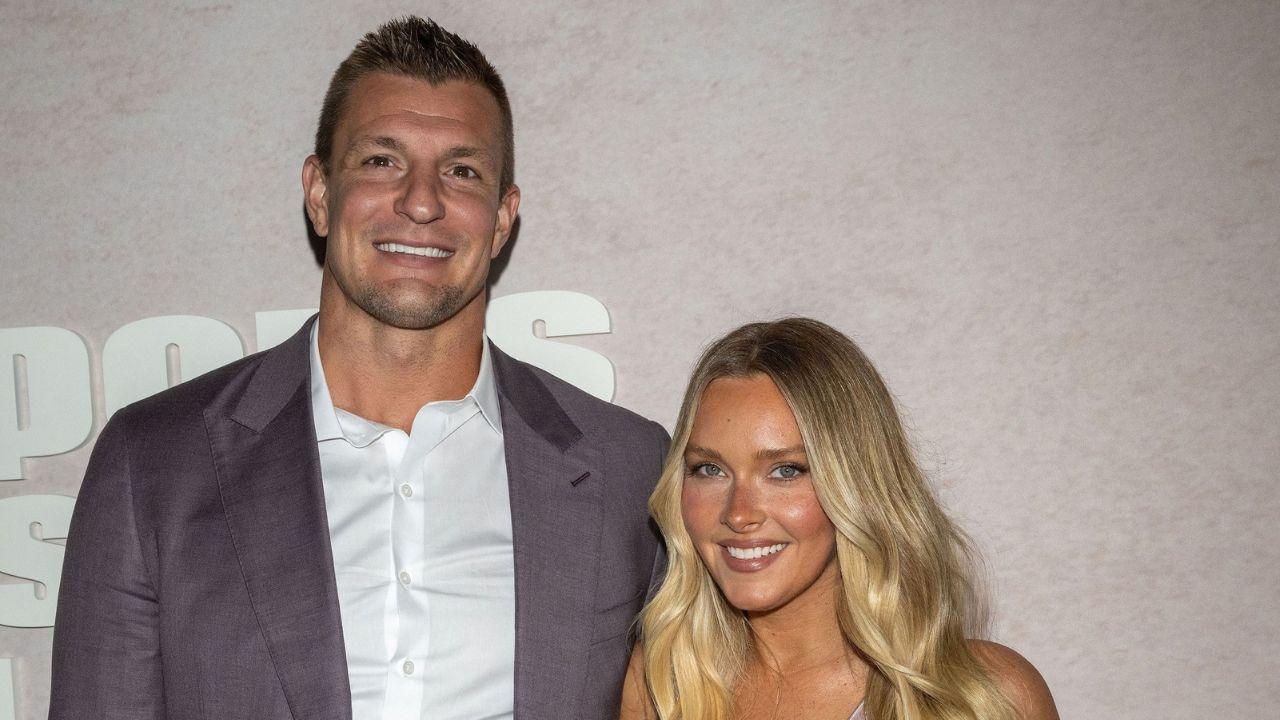 Image of Rob Gronkowski and Camille Kostek met when they both worked for the New England Patriots.