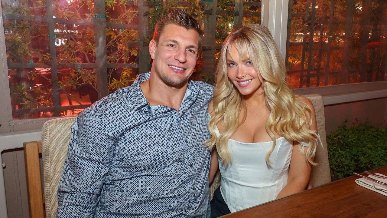 Image of Rob Gronkowski dodged questions about his relationship with girlfriend Camille Kostek.