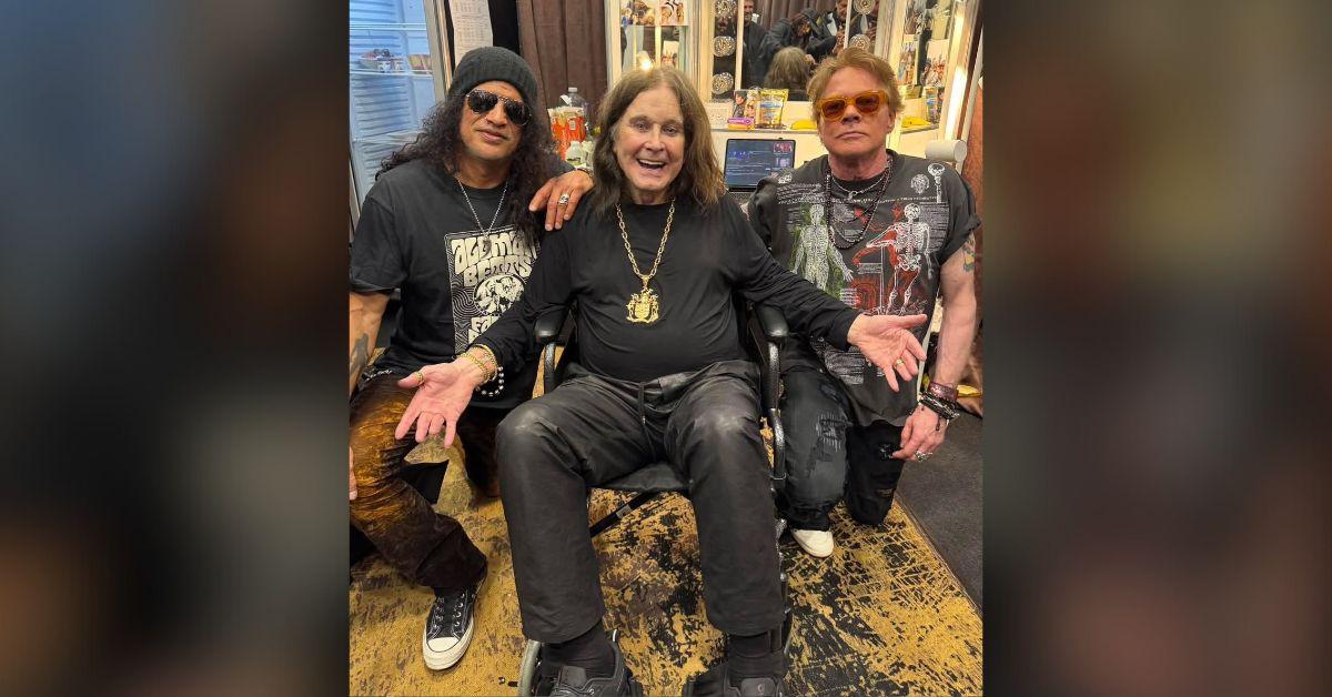 Photo of Slash, Ozzy Osbourne and Axl Rose