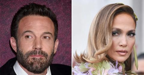 Photo of Ben Affleck and image of Jennifer Lopez.