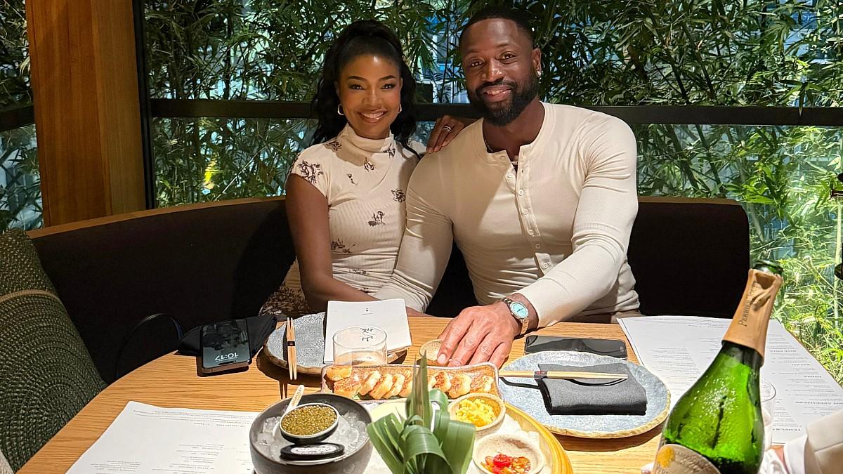 dwyane wade and gabrielle union at yamashiro miami on january