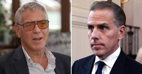 Split photo of George Clooney and Hunter Biden