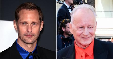split image of Stellan Skarsgård and Alexander Skarsgård