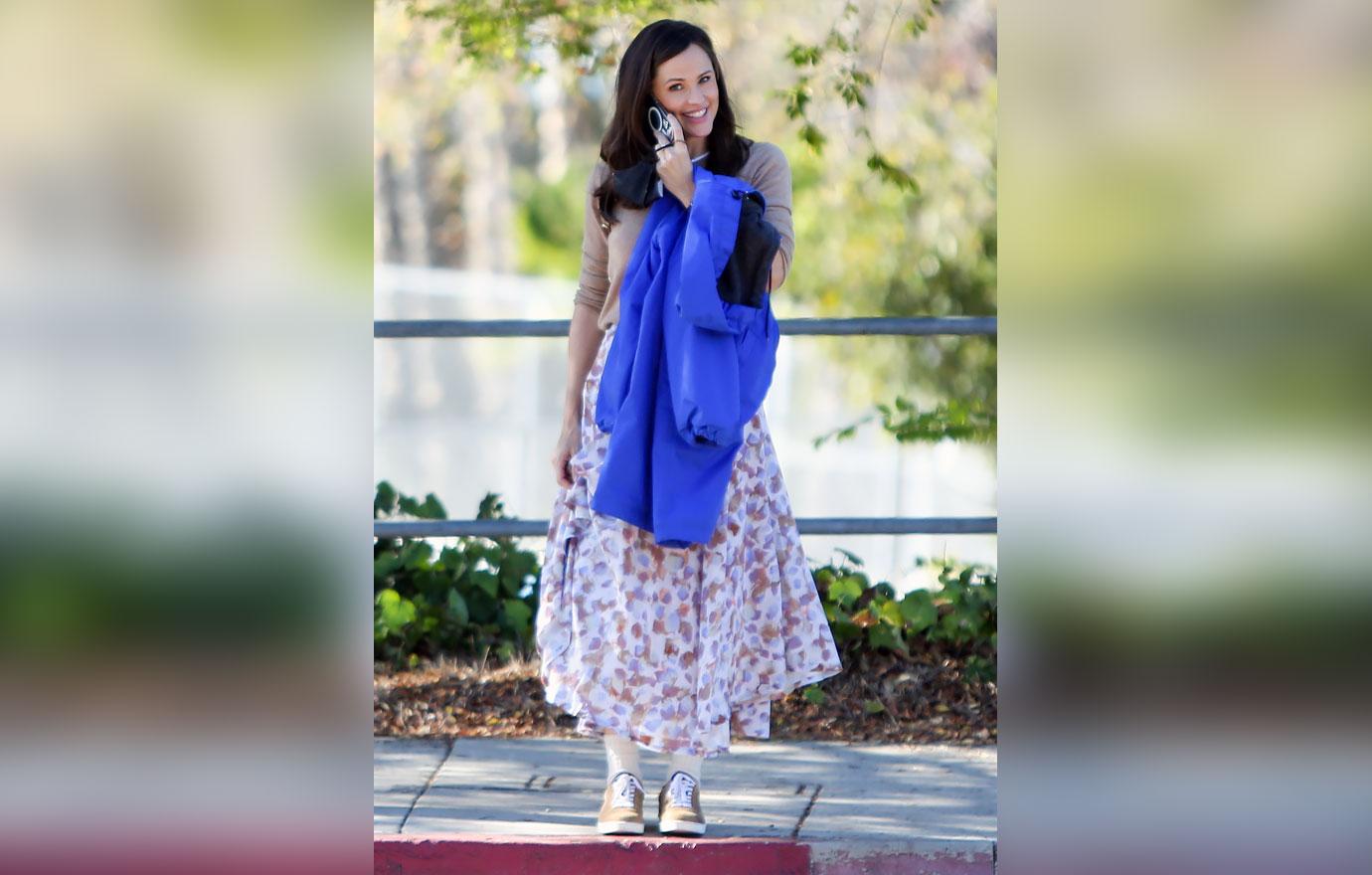 jennifer garner floral skirt los angeles mom duty with son samuel