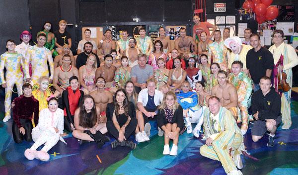 Gordon Ramsay and his family with the cast of Mystere by Cirque du Soleil, Aug. 11 (2)