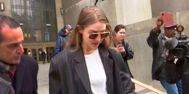 Gigi Hadid Arriving For Jury Duty