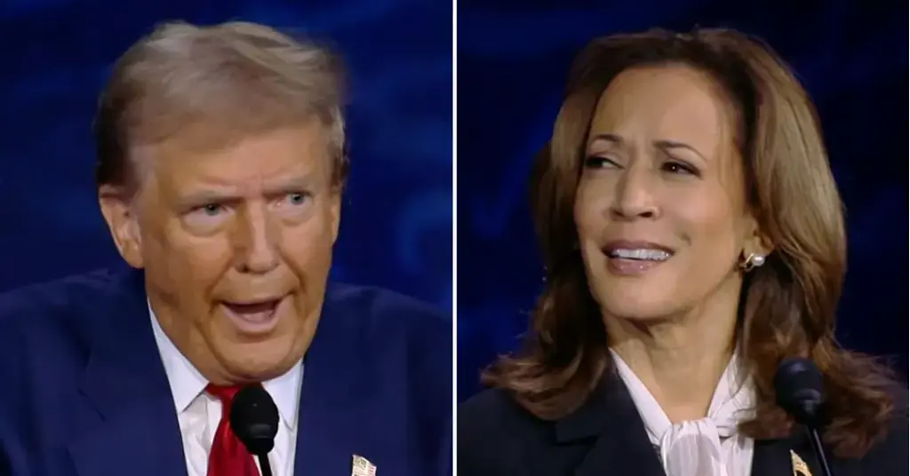 Composite photo of Donald Trump and Kamala Harris