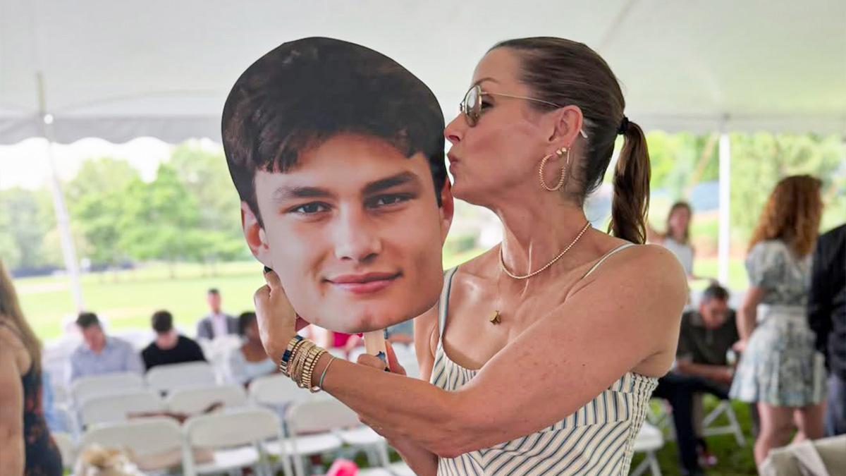Photo of Bridget Moynahan with Jack Moynahan cutout