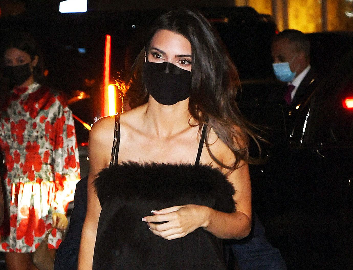 kendall jenner wears a little black dress for khai fadra birthday dinner at zero bond