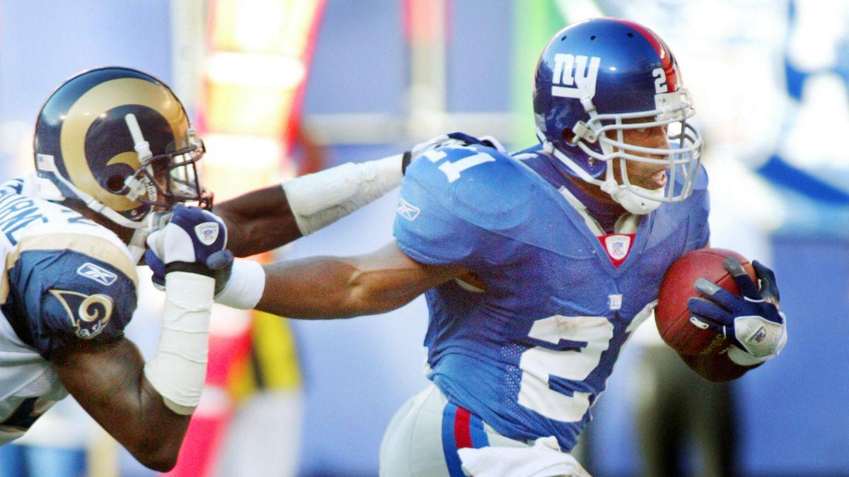 Image of Tiki Barber returned to the New York Giants as a sports commentator in 2025.