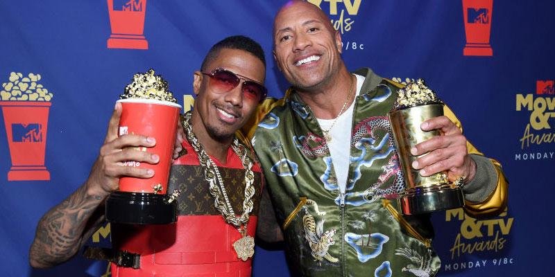 Nick Cannon And Dwayne Johnson Pose